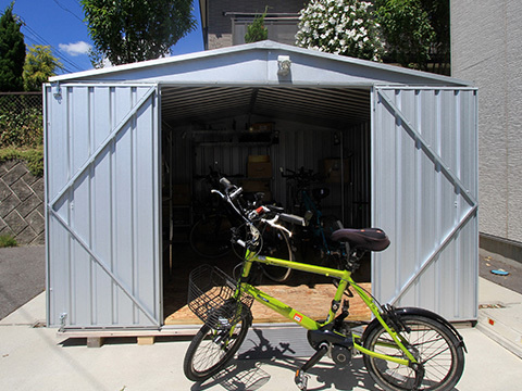 オシャレなユーロ物置 がガレージに 自転車収納例 Bicycle オシャレなユーロ物置 がガレージに 自転車収納例 Bicycle